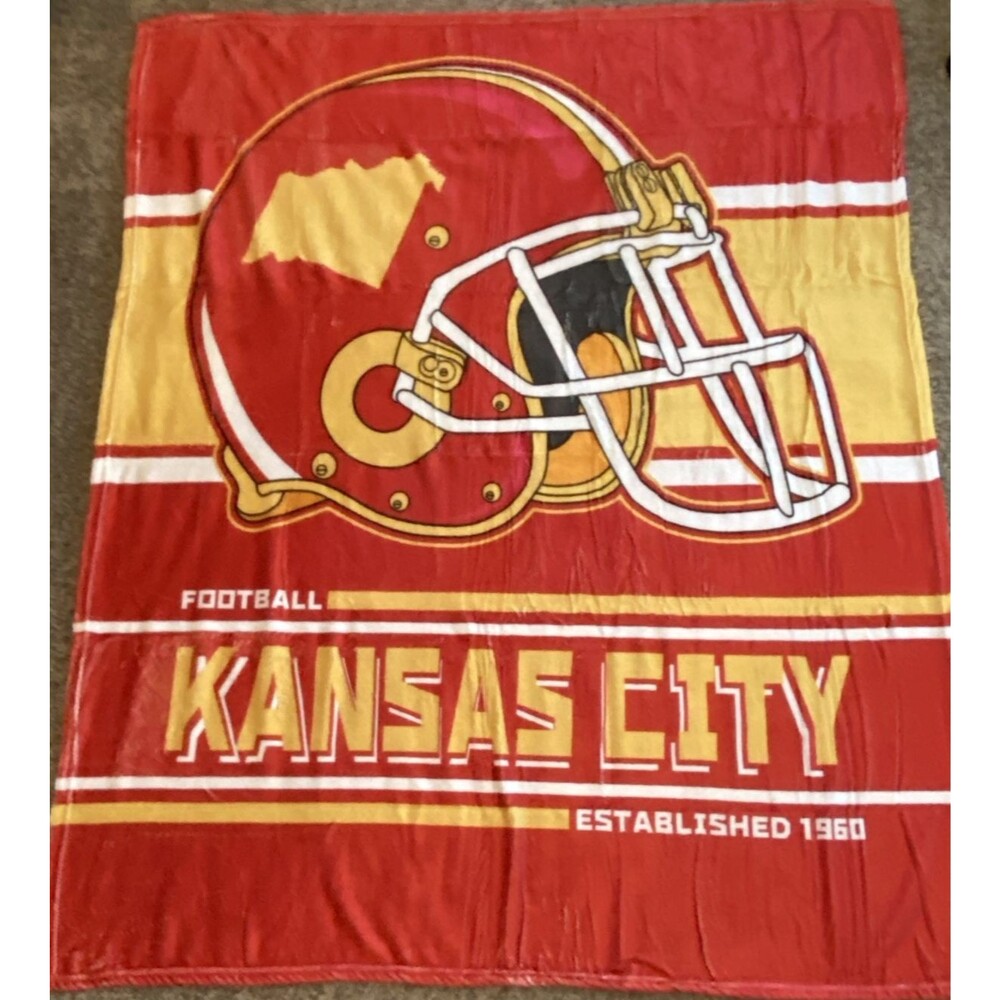 Kansas City Chiefs Blanket 60x50 Red Yellow NFL Throw Sealed New